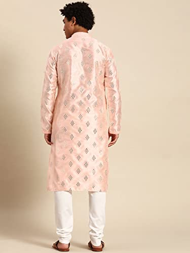Image of Rajubhai Hargovindas Men's Jacquard Work Kurta Set
