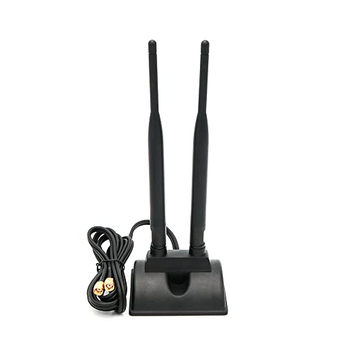 MustPoint 2.4GHz 5GHz Dual Band RP-SMA Male WiFi Antenna + IPEX MHF4 to RP-SMA Female Cable 9.8 inch for M.2 NGFF Network Card PC Computer