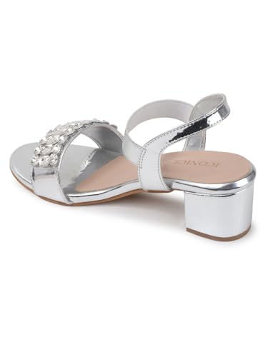 Image of iconics Women Glamorous block Heel Sandal with Crystal Embellishment