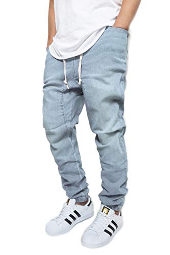 URBANJ Men's Stretch Twill Drop Crotch Jogger Pants S-5XL
