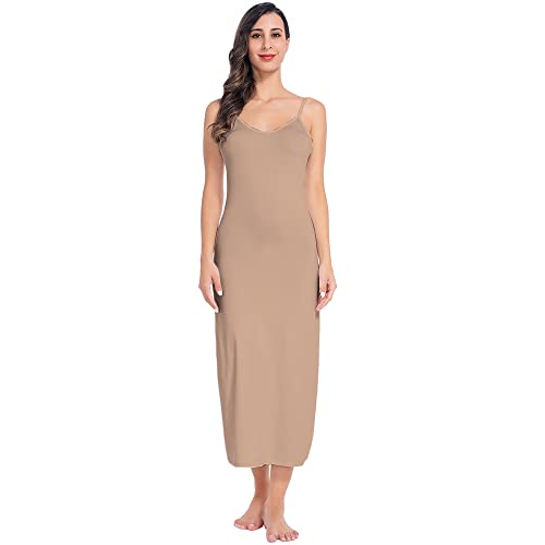 Image of MANCYFIT Long Slips for Under Dresses Full Length Adjustable Spaghetti Strap Nightgown
