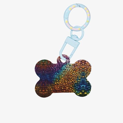 Classic Snake Skin Printing Fashion Dog Tags Acrylic Keychain Dog