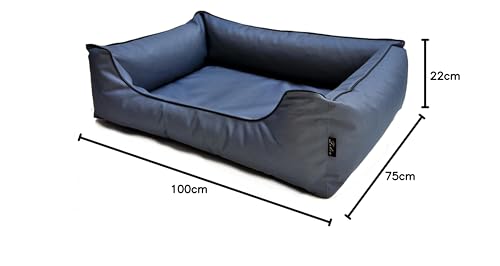 Lebon - Hundebett Paula Plus | Orthopädisch | 4 Farben | 4 Größen | Pflegeleicht | Schmutz- & Wasserabweisend (L, Grau)