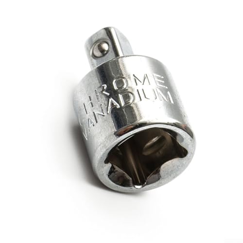 ZWEquipint Set di adattatori per chiavi a bussola, 1 10 cm, 3 8 cm, 1 2 pollici, convertitore da femmina a maschio, accessori per chiave a cricchetto, struttura in acciaio (3/8-1/4)