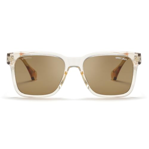 Image of grey jack Full Rim Rectangle Sun Glasses Stylish Sunglasses for Men Women Polarized UV Protection 3317