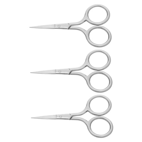 Veemoon 3 Pezzi Forbici per Taglio Peluria Naso e in Acciaio Inossidabile Punta Arrotondata per Sopracciglia Baffi e Strumento Compatto per