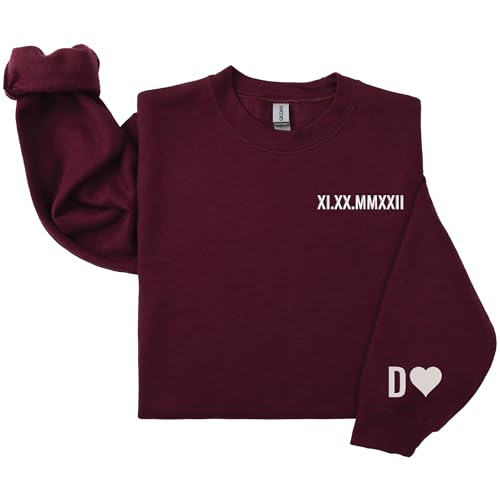 Custom Roman Numeral Date Sweatshirt, Bride Sweatshirt, Custom Matching Sweatshirts, Matching Outfit Gift for Couples Multicolor2