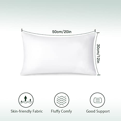 Soleebee Water Resistant Throw Pillow Inserts,Square Set Of 2 Decorative Throw Pillow Inserts,Hypoallergenic Couch Cushion Sham Stuffe (12 X 20 Inches) #TOP1