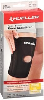 Mueller Elastic Knee Stabilizer Moderate Small/Medium #6471A, Pack of 2