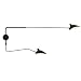 Produktbild E14*2 Industrielle Vintage Wandleuchte mit Einstellbar Kopf, Langen Arm Einstellbare drehen Aluminium Deckenleuchte Rustikale Metall Wandlampe Nachttisch Schlafzimmer Beleuchtung, Schwarz