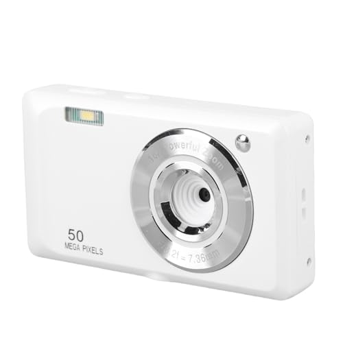 16xズームとオートフォーカスを備えた4K 50MPデジタルカメラ、2.7 ポータブルトラベルカメラ、ウェブカメラモードの初心者向けのコンパクトなビデオブロギングカメラ