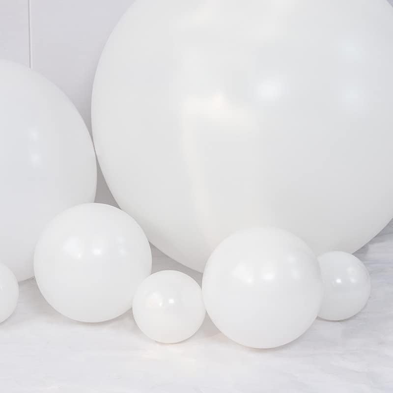 Miniatura 3 de Paquete de 114 globos blancos de látex para fiestas en diferentes tamaños para decoraciones de cumpleaños bodas baby shower