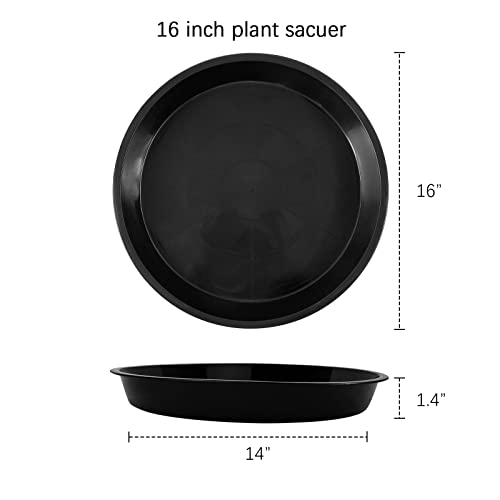 Fuoauyk 4 Packs Plant Saucer 14 16 18 20 22 Inch, Heavy Duty Plastic Plant Tray For Indoor, Round Planter Pot Saucer Water Catcher Tray For Potted Plants (16 Inch) #TOP1