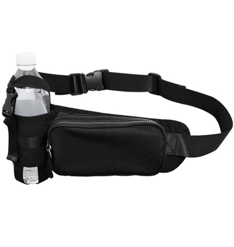 [エムシング][超軽量 180g] ウエストポーチ ボディバッグ ランニング 斜め掛け 防水 ドリンクホルダー付き 男女兼用 ブラック SIX15-BKの商品画像（Amazon）