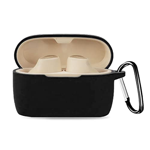 Jabra ELITE 5 �p �P�[�X �S�ʕی�J�o�[ �V���R���P�[�X �ylakivi�z �J���r�i�t�� �ϏՌ� �h�� �h�o �����[�d�\ �S�ʕی� �L�Y�h�~ Jabra ELITE 5 �Ή� [�u���b�N ��]