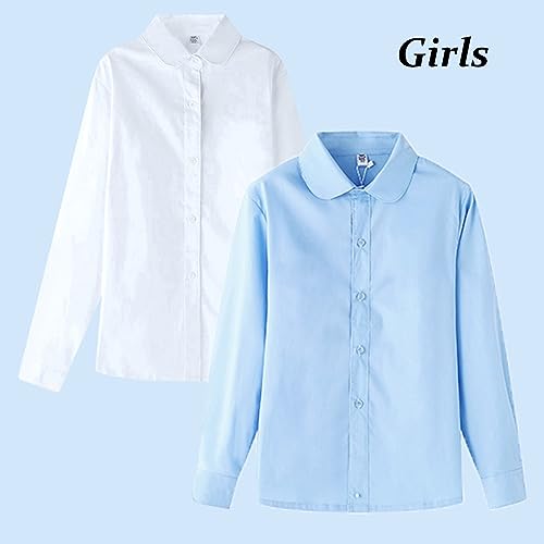 Dress Shirts for Girls Boys Button Down Shirt Long Sleeve Chlid Teens Formal Shirts Blouse Toddler Kids Tops3