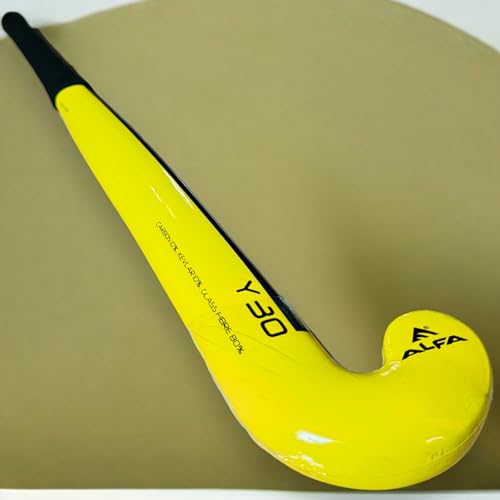 Image of A L F A Y30 Limited Edition Carbon, Kevlar and Glass Fibre Composite Hockey Stick with Stick Bag (Yellow, 37 Inches)