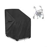 HpLive Wetterfest und faltbar Staubschutz für Seniorenrollator, wasserdichtem Oxfordgewebe Staubschutzhülle, Schwarz, 72x66x90 cm(210D)