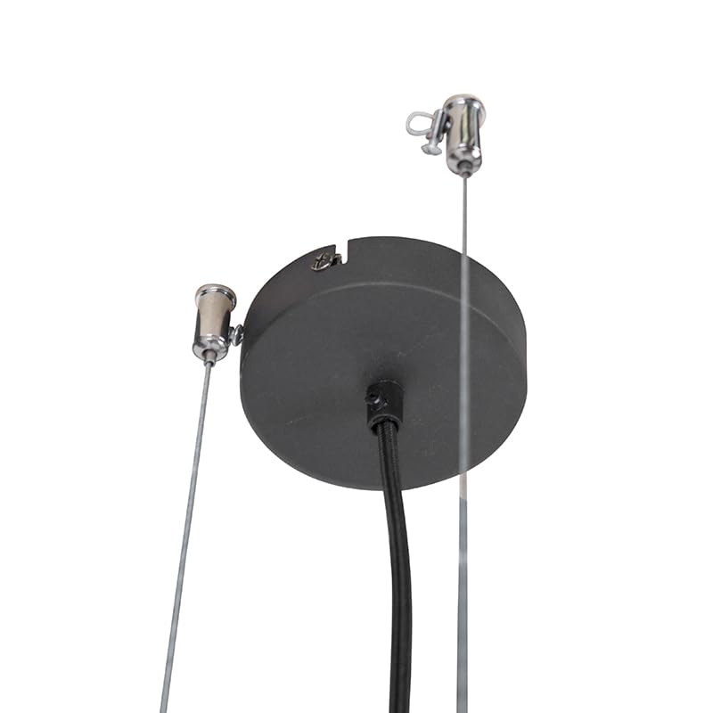 Qazqa Esstisch Modern Pendelleuchte, Pendellampe - Cage Rack - Schwarz, 4-flammig, 101.5cm, Ideal als Esszimmerlampe und Wohnzimmerlampe