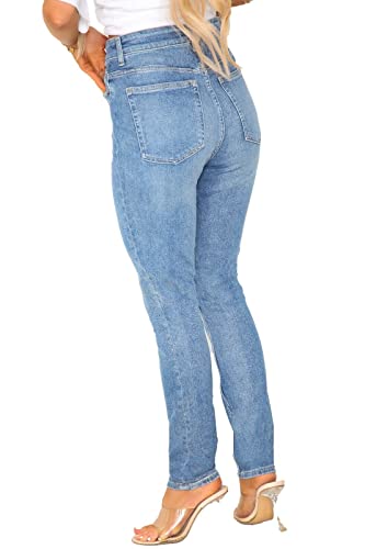 UC Womens Ex High Street Brand Tapered High Waist Jeans Ladies Stretchy Denim - Image 5