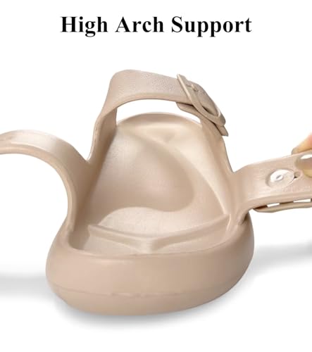 Image of Womens Platform Cloud Slides with Arch Support, Adjustable Double Buckle Recovery Sandals, Comfort Lightweight Ultra Cushion Wedge Sandal