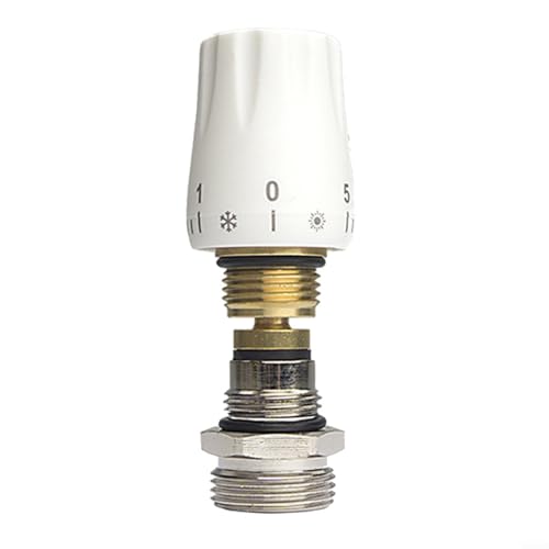 Advokingtap 1 paquete de inserto de válvula para esparcidor de calefacción por suelo radiante y distribuidor de circuito de calefacción, construcción de latón y ABS, tamaño G1/2xG3/4 para renovación