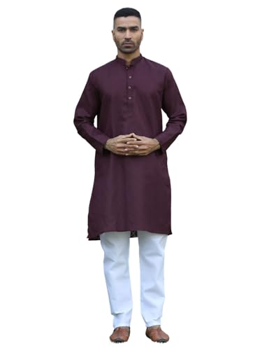 Image of KRAFT INDIA Men's Cotton Kurta Pyjama Set | Woven Design Traditional Ethnic Wear | Festive, Wedding & Casual Outfit | Comfortable & Breathable Fabric