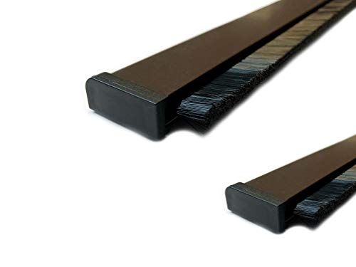 Preisvergleich Produktbild Türbürste braun Türbürstendichtung PREMIUM selbstklebend für unebene Böden Türdichtschiene höhenverstellbar Bürste, selbstklebend - inkl. automatischer Höhenanpassung - 2er Set