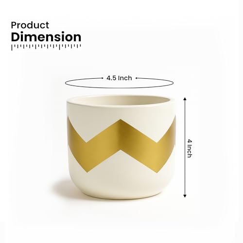 Image of Urban Plant Terracotta Pot - Trendy Planter for Modern Home & Garden Spaces (Nova Terracotta Pot - White)