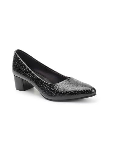 Image of Carlton London Women Stylish Slipon Pump Shoes with Block Heels, Pointed Toe for Party and Formal Occasions