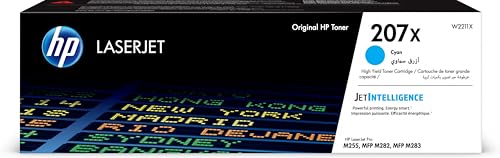 HP 207X (W2211X) Cyan Original Toner mit hoher Reichweite für HP Color LaserJet Pro M283 / M282 /...