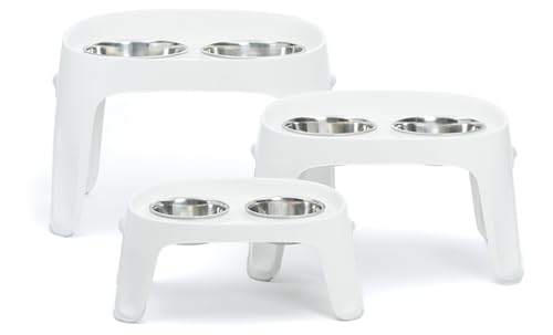 Knuffelwuff Highbar Futterstation Small 2X 950ml - Hundenapf erhöht mit rutschfestem Silikon - Doppelnapf - Trinknapf und Futternapf für Grosse, mittelgroße und kleine Hunde