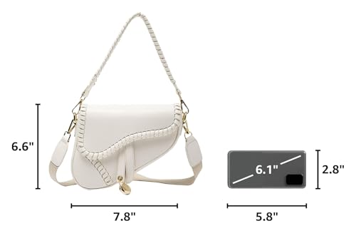 Image of PURFANREE Women Trendy Saddle Shoulder Bag Clutch Purse Underarm Handbag Satchel HandBag Crossbody Bag