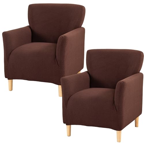 Banquet Armchair Slipcover Stretch Jacquard Chair Covers 1-Piece Armchair Sofa Covers Soft Arm Chair Cover Removable Washable Single Couch Covers Furniture Protector for Living Room - Set of 2