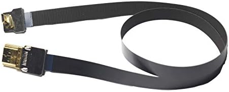 Slim Flat FPV HDMI Cable Micro HDMI male 90 degree to Standard HDMI full HDMI Normal HDMI male compatible with GH4 BMPCC A5000 A6000 A7S A7R (Not for Sony a6300) Black 50CM