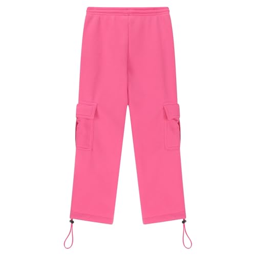 Boys Girls Cargo Pants Drawstring Elastic Waist Athletic Sweatpants with Pockets Kids Casual Loose Solid Color Long Trousers2