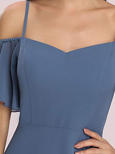 Image of Ever-Pretty Women's Formal Dresses Off Shoulder Short Sleeve Split A-Line Floor Length Bridesmaid Dresses 0237