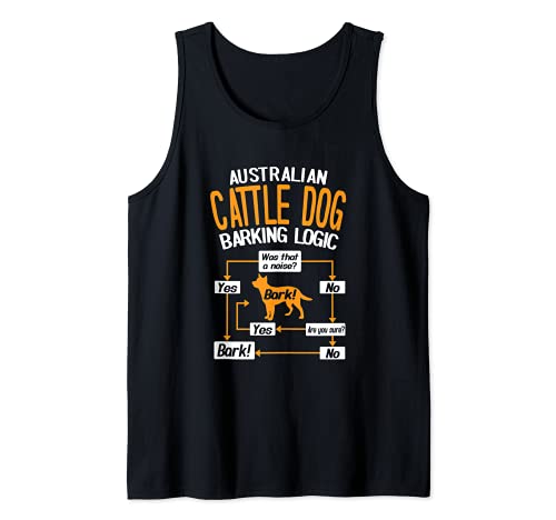 Australian Cattle Dog Barking Logic Dog Lover Tank Top, Black