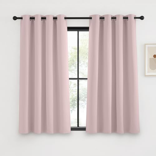 KGORGE Lot de 2 Rideaux Occultant Thermiques, Rideau Court Brise Vue Anti UV, Decoration de Cuisine Salon Masion Chambre Fille Enfant Design Moderne avec...