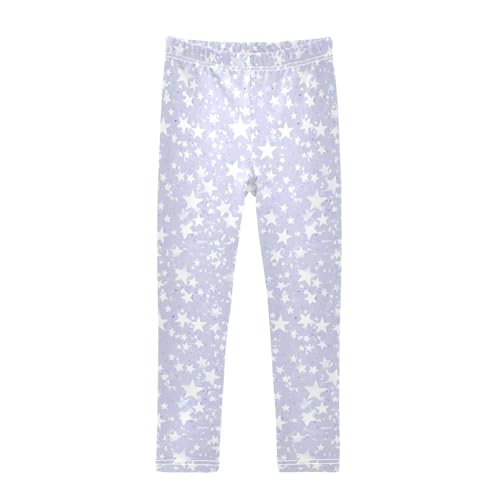 KLL Silver Glitter Pattern Shiny Sparkles Toddler Girl Athletic Leggings Soft High Waisted Lounge Pants Running