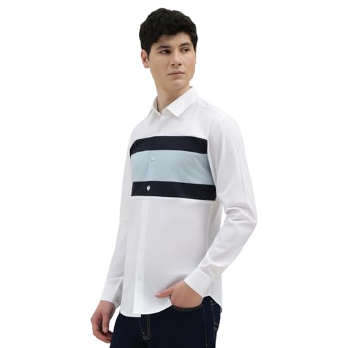 Image of United Colors of Benetton Slim Fit Spread Collar Solid Shirt - 26P5CB102PLNI901