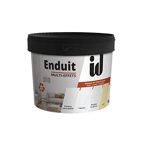 ID Paris ENDUIT MULTI-EFFETS 15kg - Blanc, Acrylique, Intérieur, Mur, Décoratif, Décolle comme du papier peint