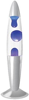 Lava LAMP Bedroom Home Liquid Soothing Relaxing Motion Wax Light Christmas Gifts (White Wax Blue Liquid)
