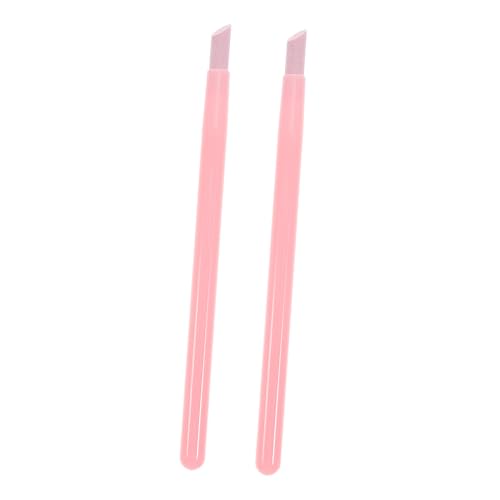 FOYTOKI Nail Dead Skin Remover Pen 2 Pack Engraved Design Fingernail and Toenail Manicure Professional Nail Care Tools Pink