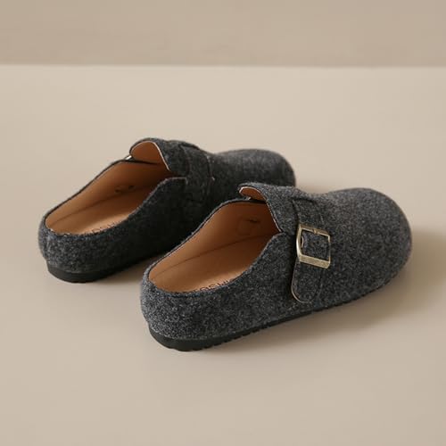 Womens Clogs - Full Grain Genuine Leather Memory Foam Slippers for Women Arch Support Womens Slippers - Non Slip Clogs for Women Cork Footbed - Women's Mules (Grey,7.5)3