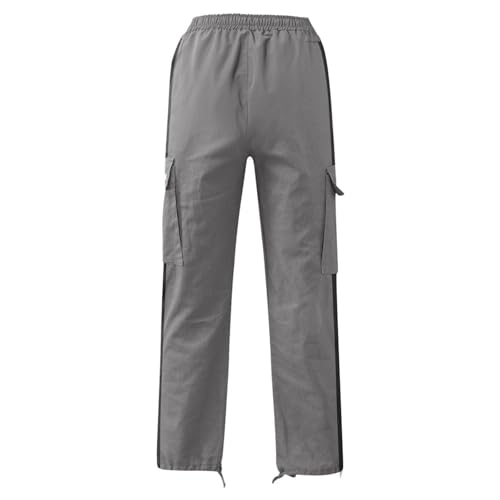 Cargo Pants for Men Elastic Waist Straight Leg Work Pants Plus Size Drawstring Pant Sport Trousers with Pockets2