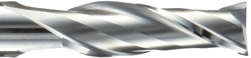Image of 5110340 High Speed Steel (HSS) Square Nose End Mill, Inch, Long Length, Weldon Shank, Uncoated (Bright) Finish, 30 Degree Helix, 2 Flutes, 4.5 inch Overall Length, 3 /4 inch Cutting Diameter, 3 /4 inch Shank Diameter