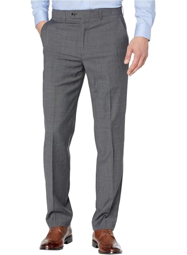 Lauren Ralph Lauren Mens Classic-Fit Sharkskin Wool Dress Pants 56W x 32L Grey
