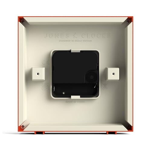 Jones Clocks® Disco desk clock | Sleek square design | Orange | Stylish and easy to read for shelf, table, mantel or bedside