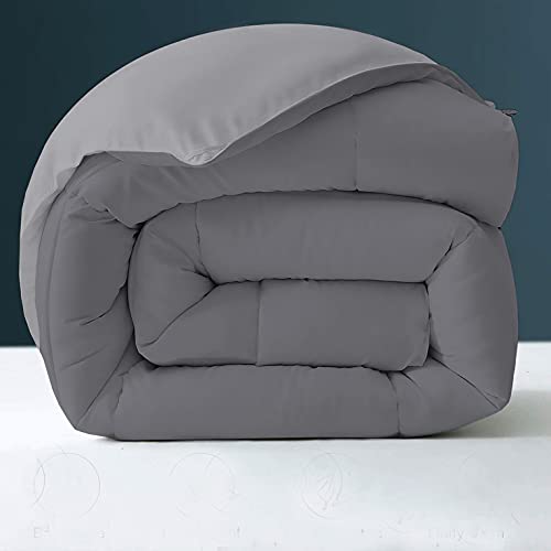 Image of Day Care - 400 GSM Hotel Quality-Down Alternative Reversible Comforter (92 inch x 106 inch Inches /233cm x 269cm) - Comforter King Size|Silver /Dark Grey| TC - 450